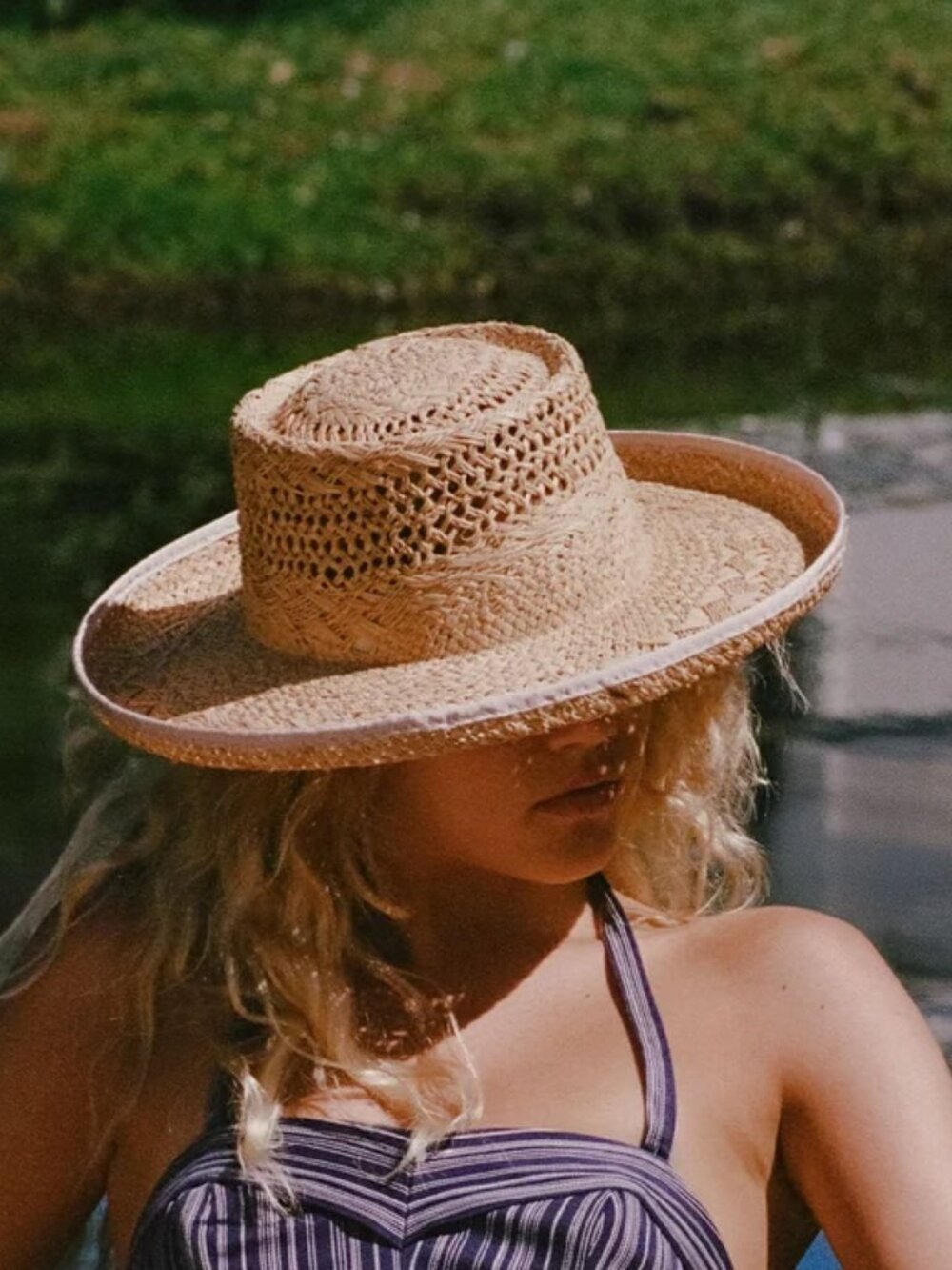 NWT in original box: Lack of Color Lawson Boater Hat in Raffia - Size S